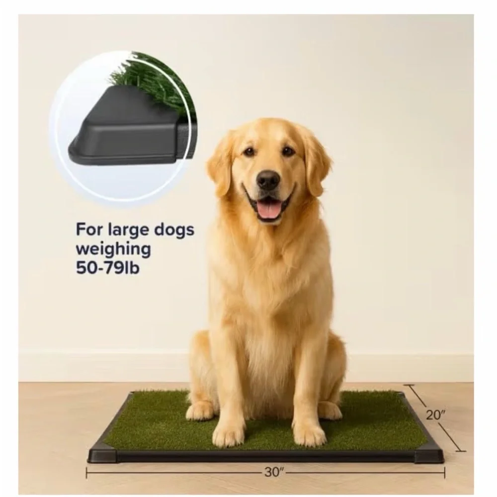 Pet🐩Potty Trainer Easy Clean Indoor/Outdoor Tray w Reusable Grass 🐕‍🦺20”x30”